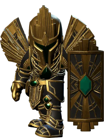 Gatsby, an Art Deco tank with a golden shield